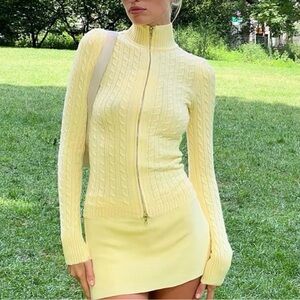 Frankie’s bikinis Yellow Cable Knit set